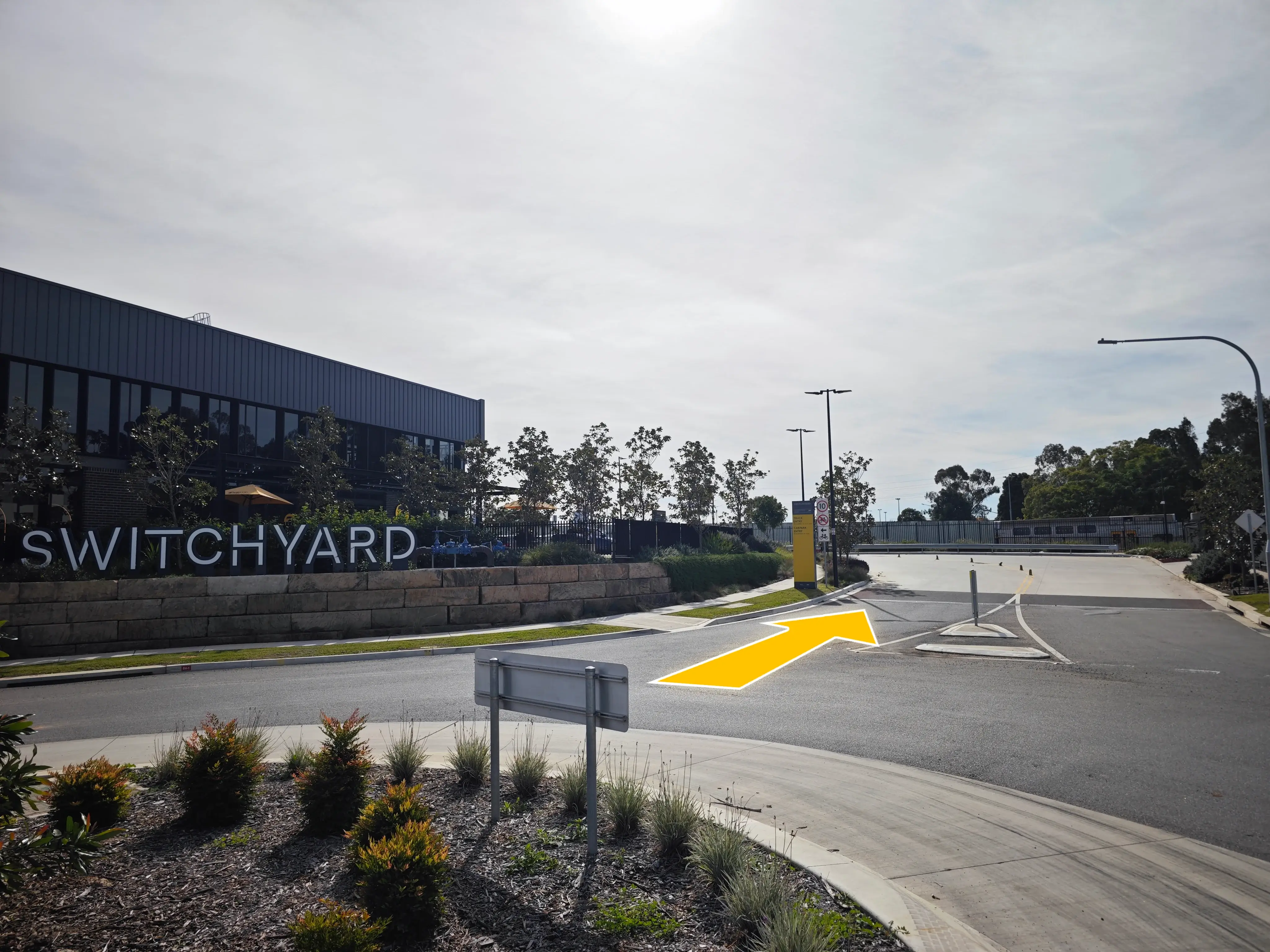 Enter via the Switchyard main entrance