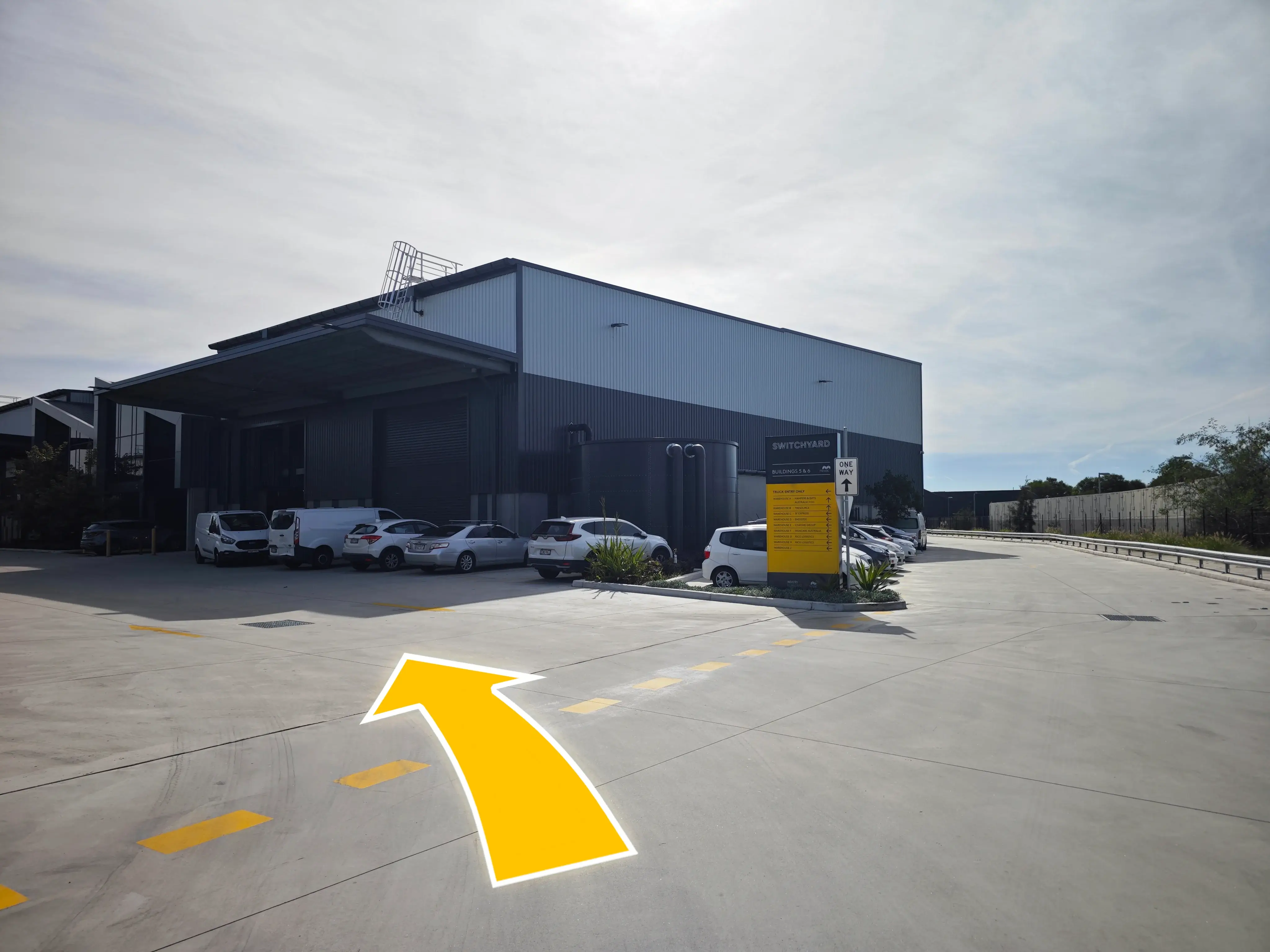 Turn left at the intersection of Building 5 & 6